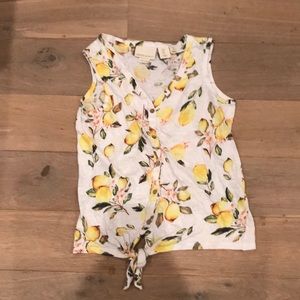 Cynthia Rowley Linen lemon print tank